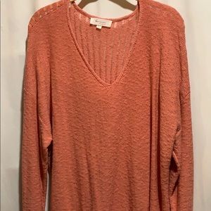 TWO@ VINCE CAMUTO TUNIC SWEATER SZ XL APRICOT HILO